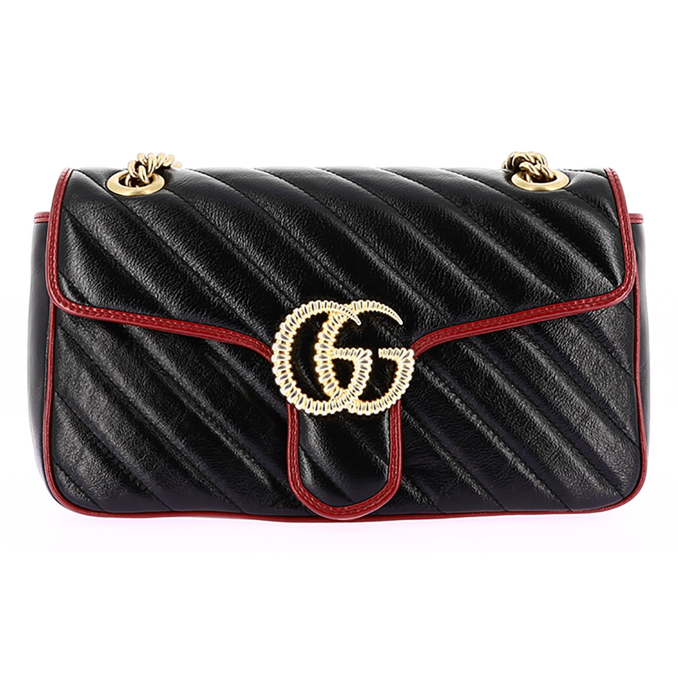 Gucci Sac bandoulière en Cuir Marmont noir - Neuf sans étiquette - L.25 cm
