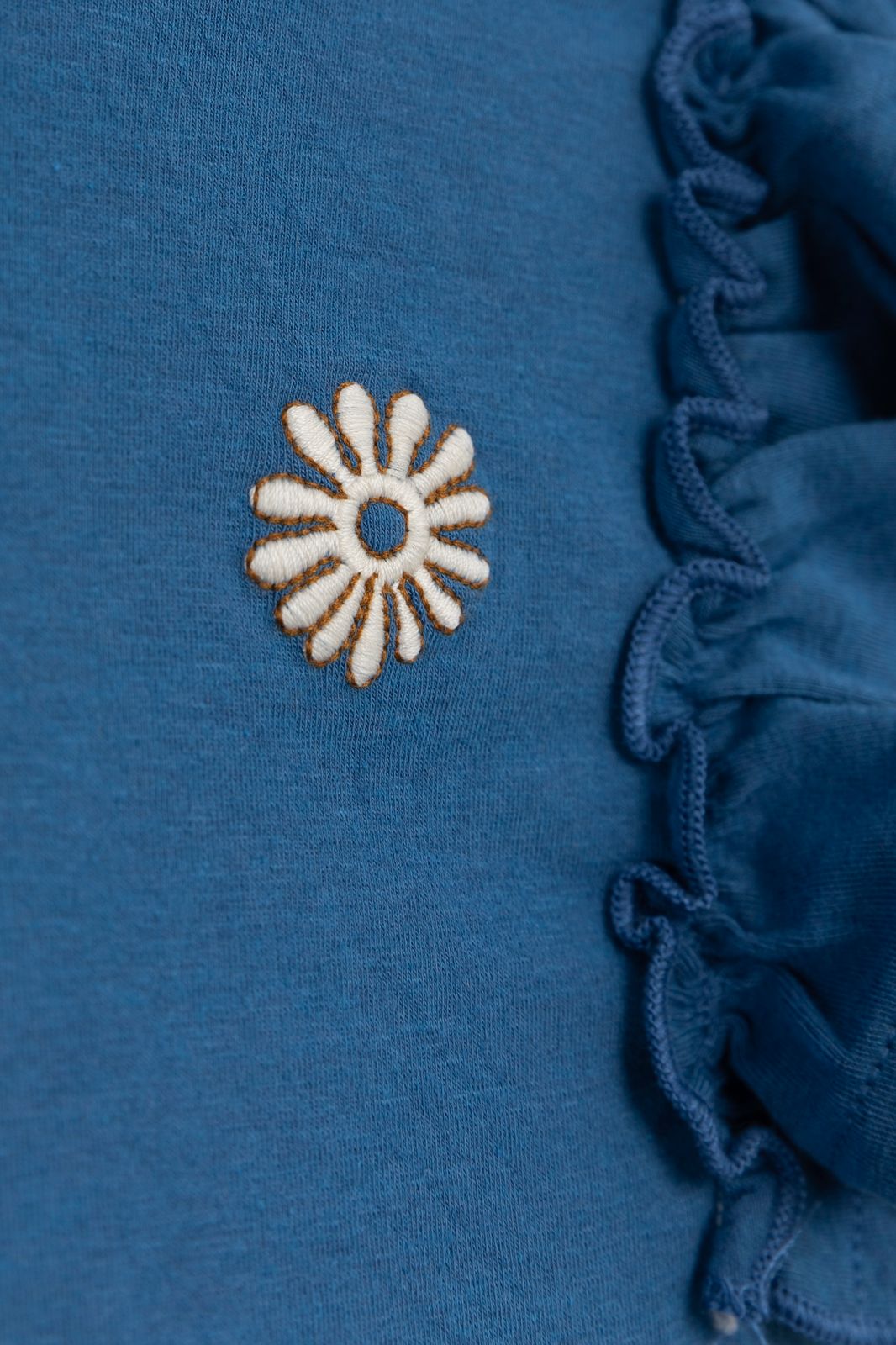 Blauw singlet met ruffles