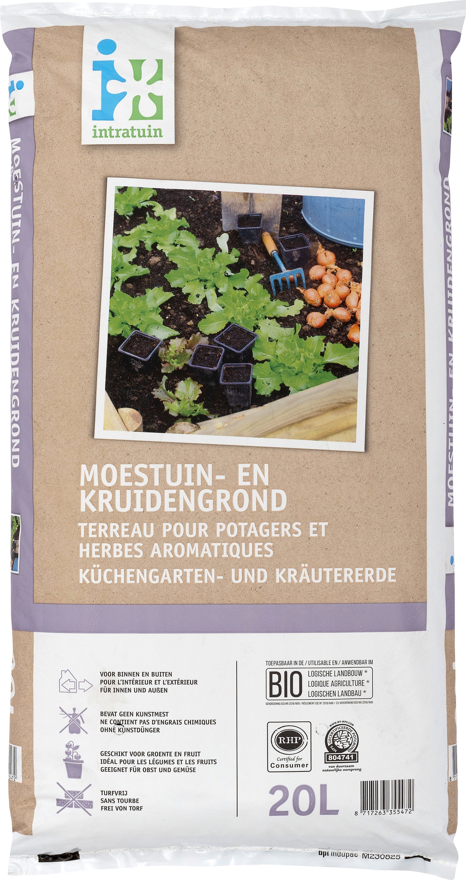 Intratuin Biologische moestuin- en kruidengrond turfvrij 20L