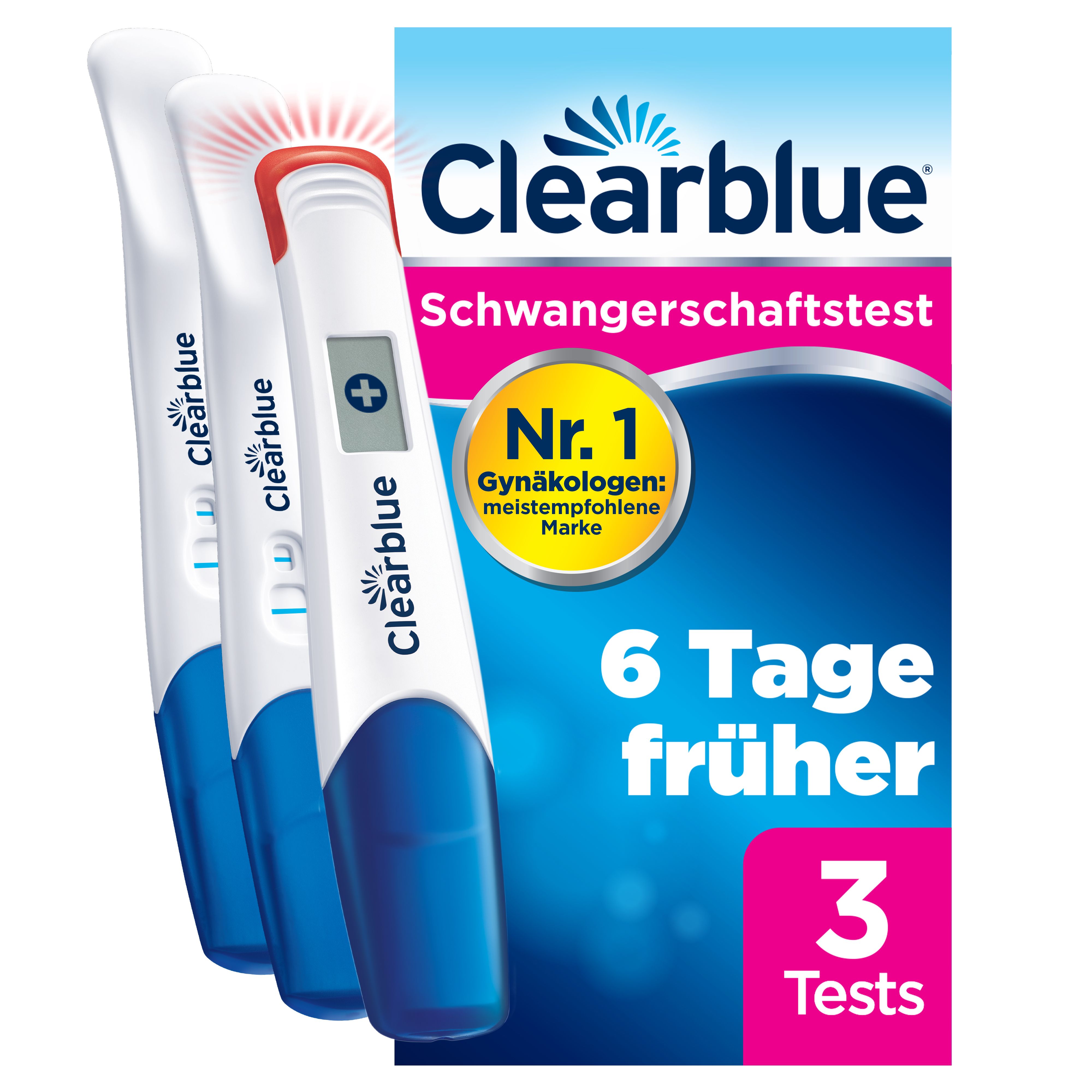 Clearblue Schwangerschaftstest Frühtest Triple Check, Vorteilspack