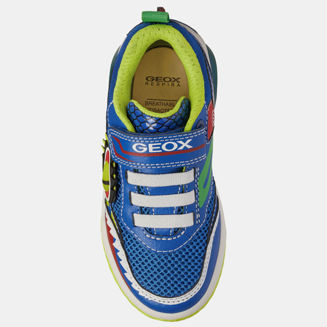Geox Baskets Inek à scratchs bleu/jaune