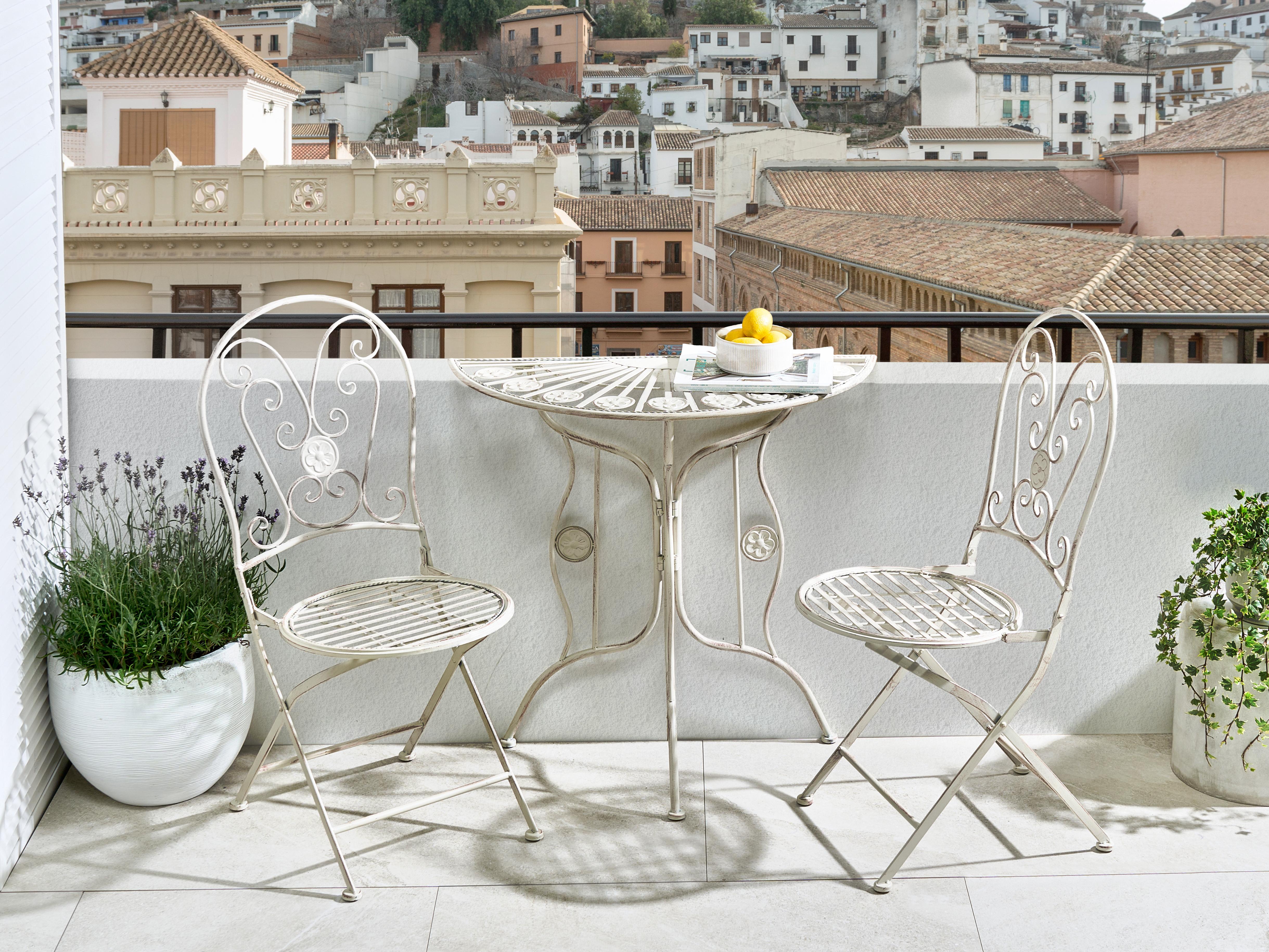 Bistroset inklapbaar COGGIA Metaal Lichtbeige