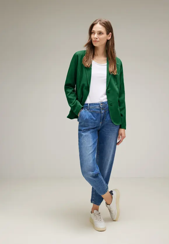 Twill Blazer in Unifarbe - gentle green