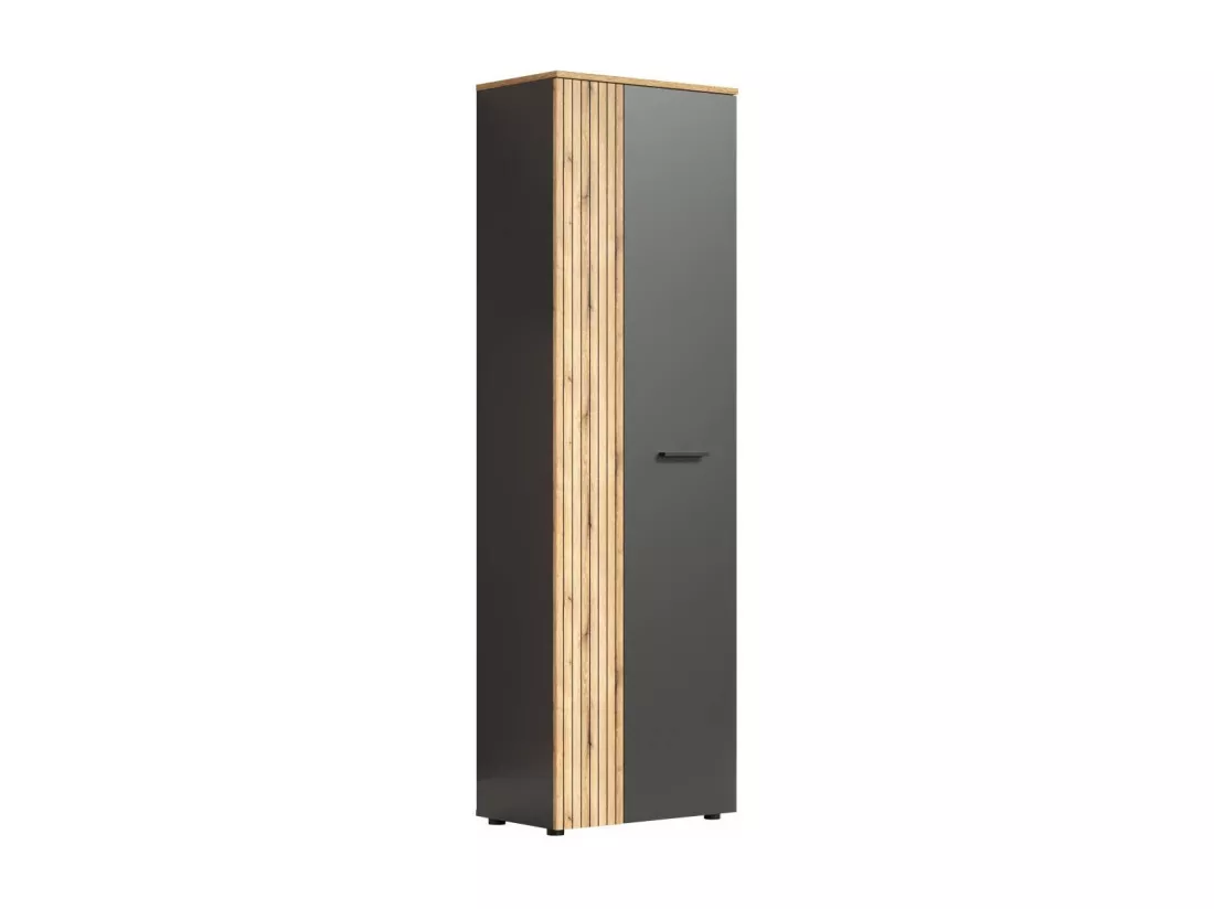 Esteban armoire de rangement gris, chêne décor.