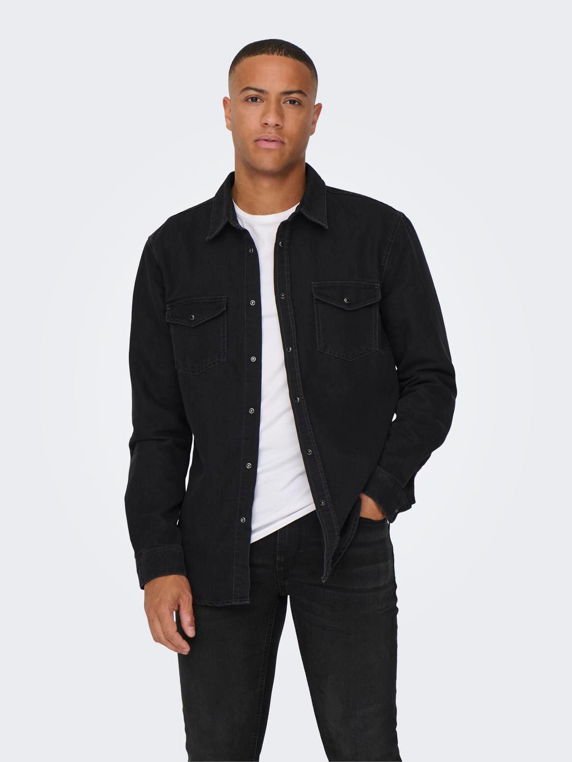 ONSBANE Jeanshemd Dark Grey Denim
