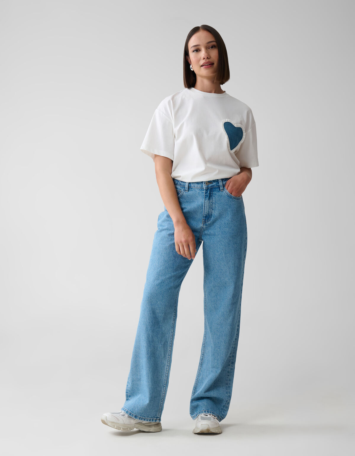 Wide Leg Fit Jeans Mediumstone