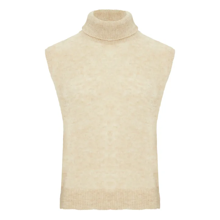 Pomandère Pull Sans Manches Laine Vierge et Mohair | Ecru