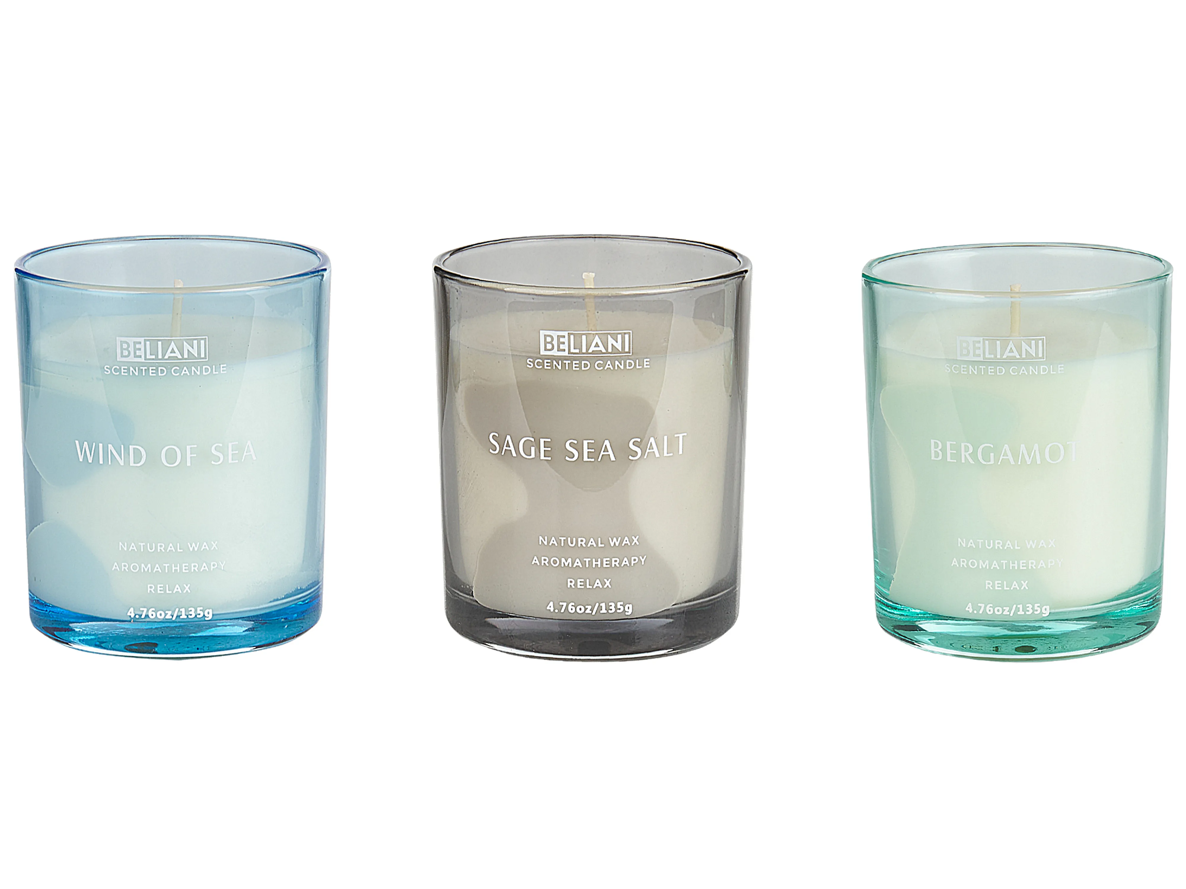 Set van 3 geurkaarsen SHEER JOY Soja wax Frisse geurnoten