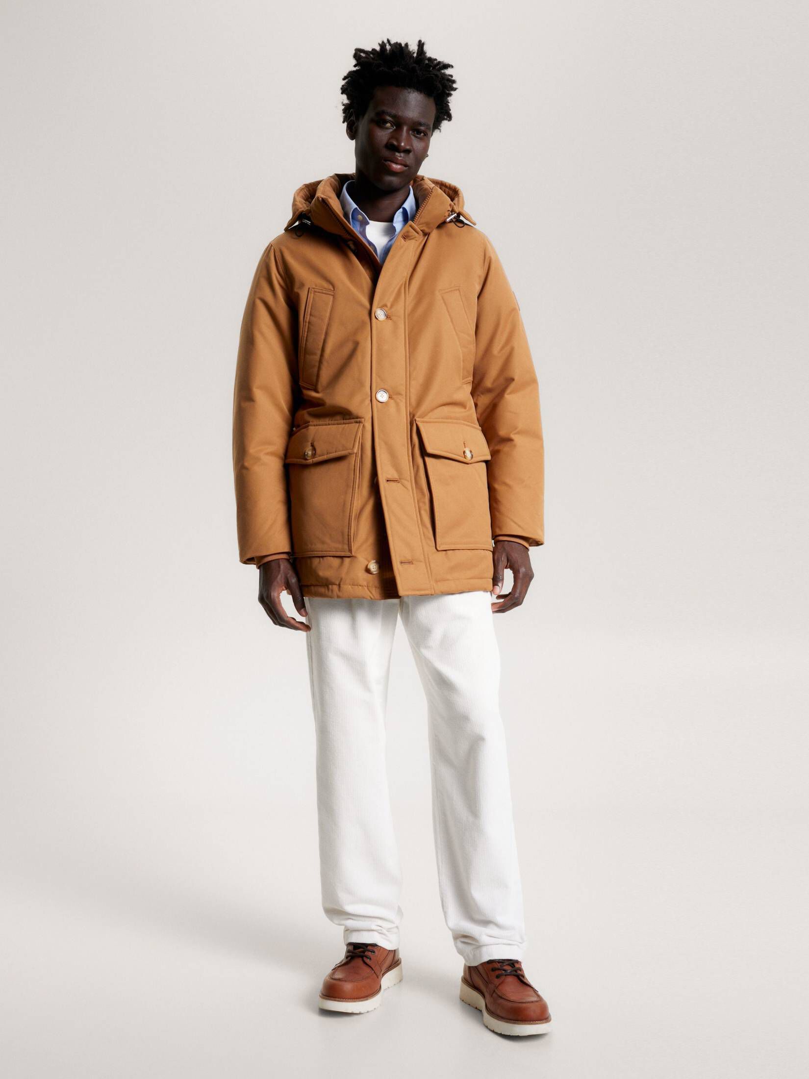 Tommy Hilfiger| Herren Daunenjacke mit Kapuze ROCKIE NON FUR DOWN PARKA