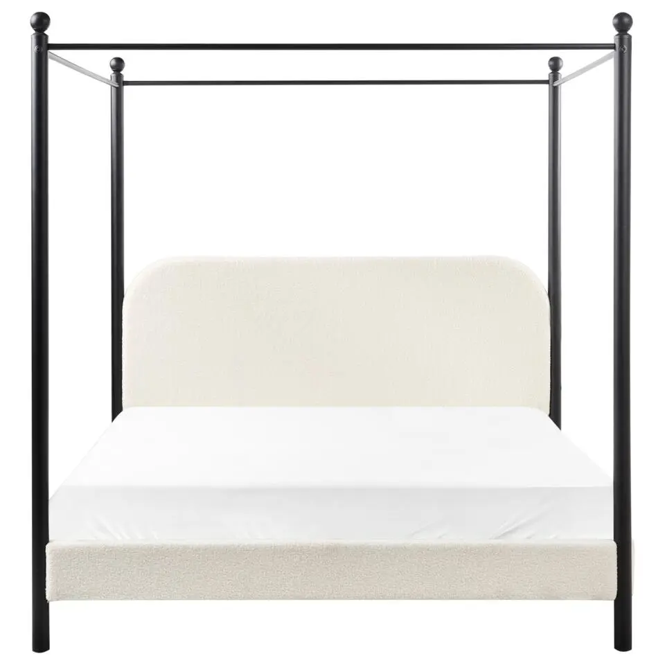 DANNEMOIS - Tweepersoonsbed - Gebroken wit - 160x200 cm - Bouclé