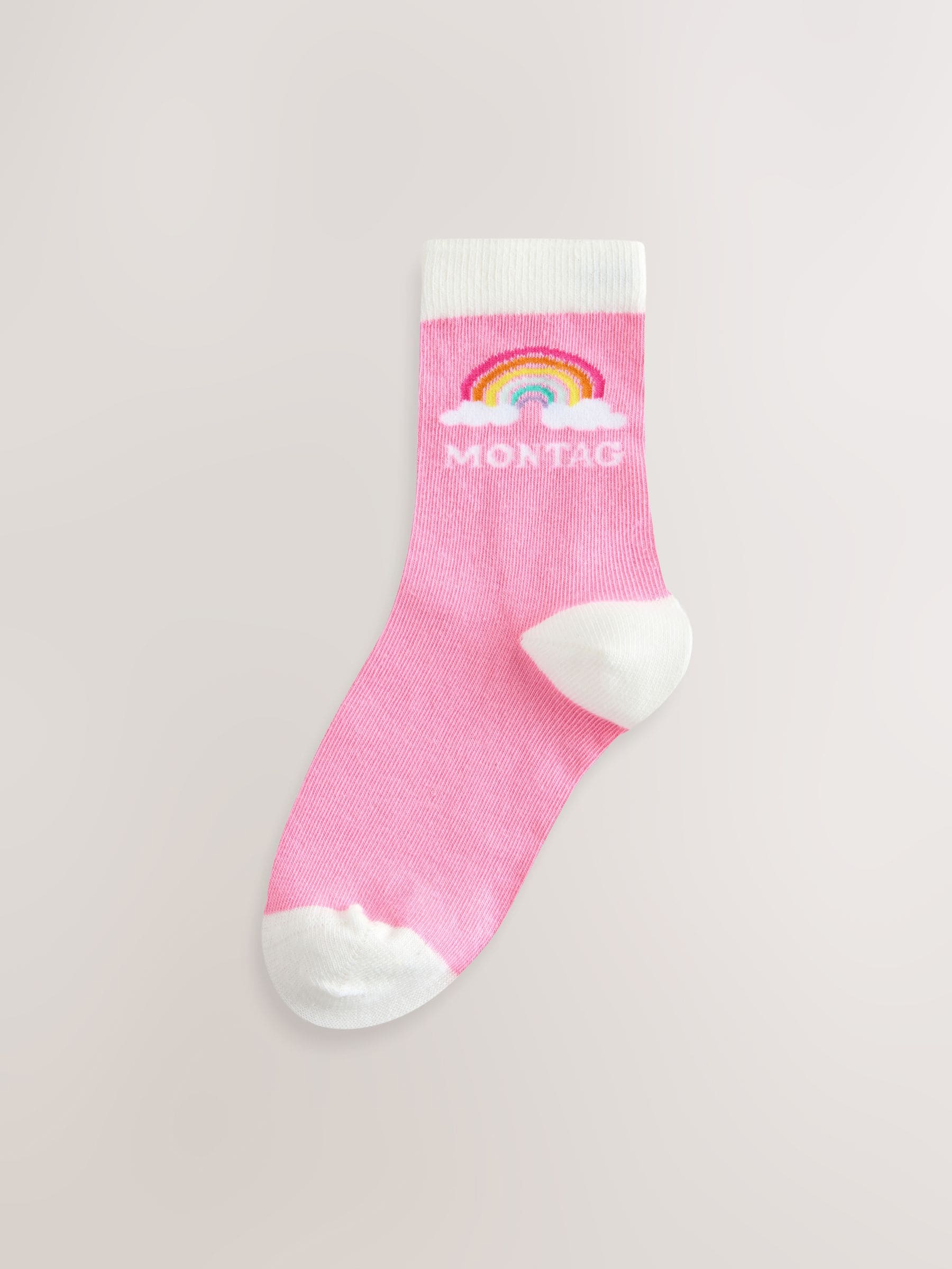 Pastelkleurige regenboogprint - Little Bird by Jools Oliver German Days Of The Week Socks 7 Pack