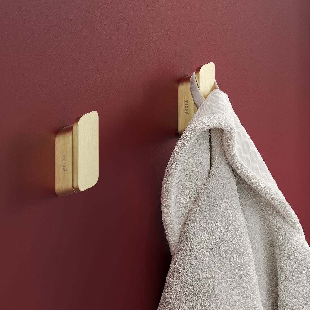 Geesa Shift handdoekhaak medium goud geborsteld