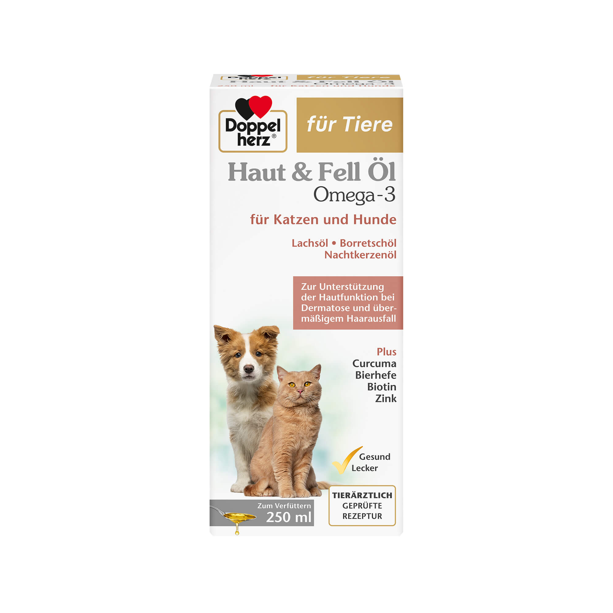 Doppelherz Huid en Vacht Olie voor Katten & Honden