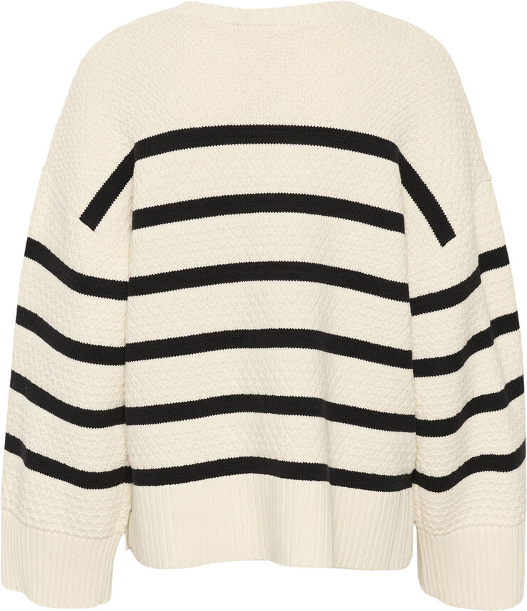 Cream CRSoffie O-neck Pulliover Eggnog black stripe