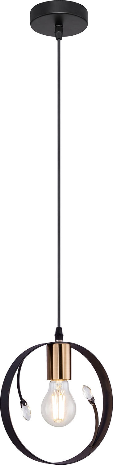 GLOBO Retrofit Pendelleuchte Vigo schwarz 20x20cm H50-150cm