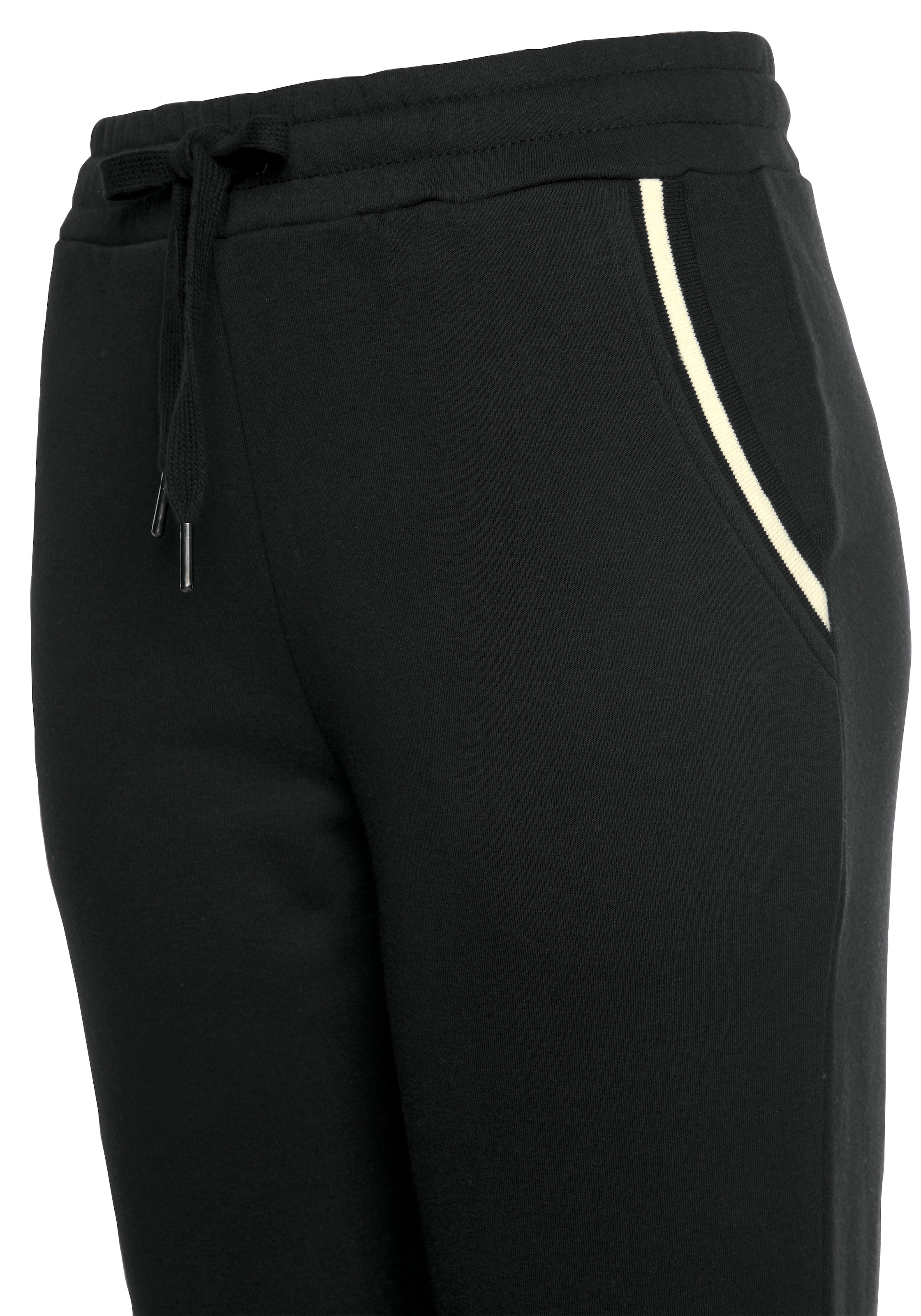 LASCANA Sweathose  mit gestreifem Rippbündchen, Loungeanzug
