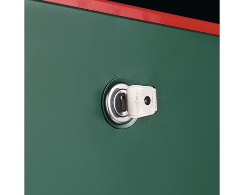 MEFA brievenbus, gepoedercoat staal, BxHxD 430x312x178 mm, Letter 113, mosgroen RAL 6005, zijdemat, met naamplaatje en klep