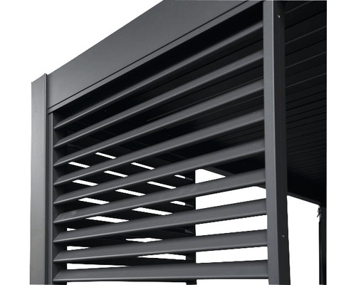 Mirador lamellen zijpaneel voor 360 cm, zijkant 110 cm, zwart