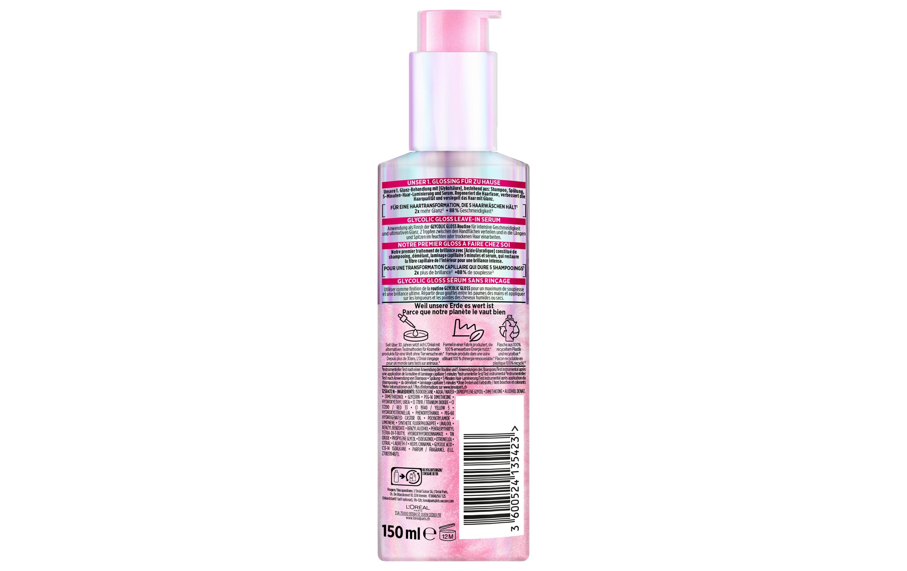 Serum Glycolic Gloss 150 mlHaarserum verbessert die Haarqualität und versiegelt das Haar mit Glanz