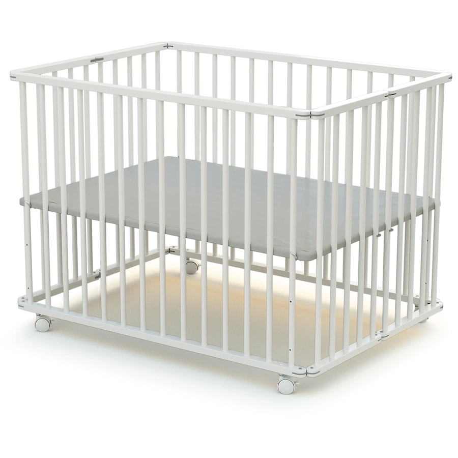 WEBABY Laufgitter faltbar Buche weiß 70 x 100 cm