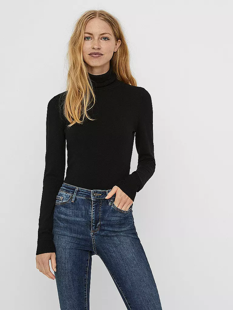 VERO MODA Rollkragenpullover VMGLORY  schwarz