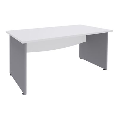 Bureau droit DUAL - L140 - Pieds Alu - plateau blanc