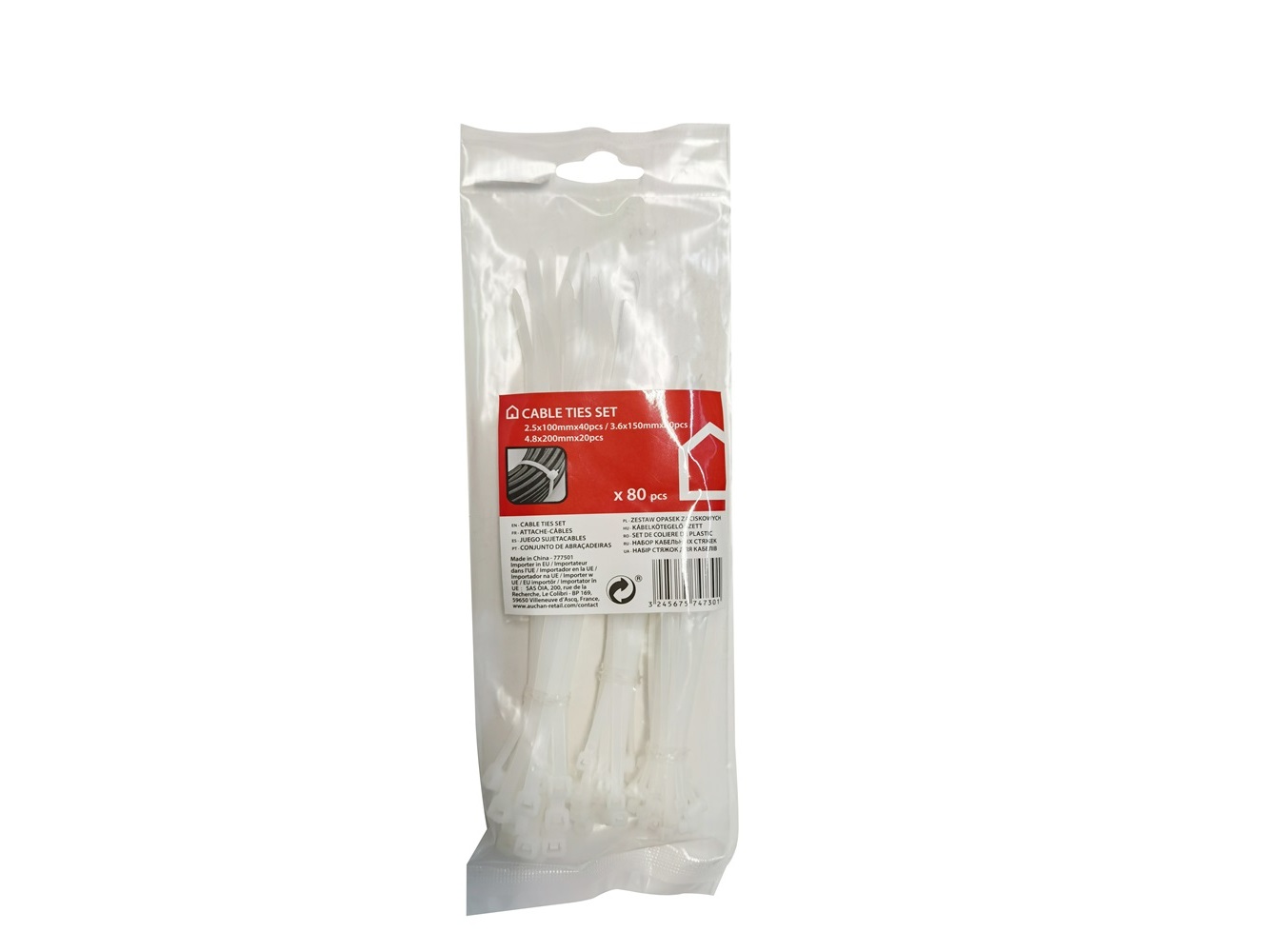 ATILHOS AUCHAN PACK 80 UNIDADES