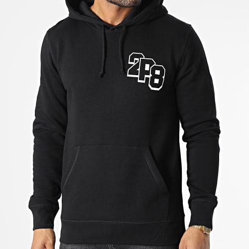 Sweat Capuche Drapeau 2P8 Noir Blanc