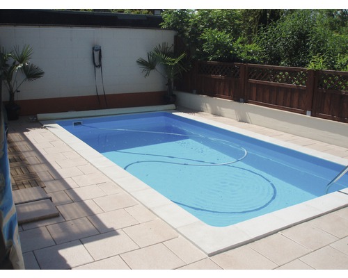 Zwembadrandsteen Aquitaine element recht beton wit 49,5 x 31 x 3,2 cm