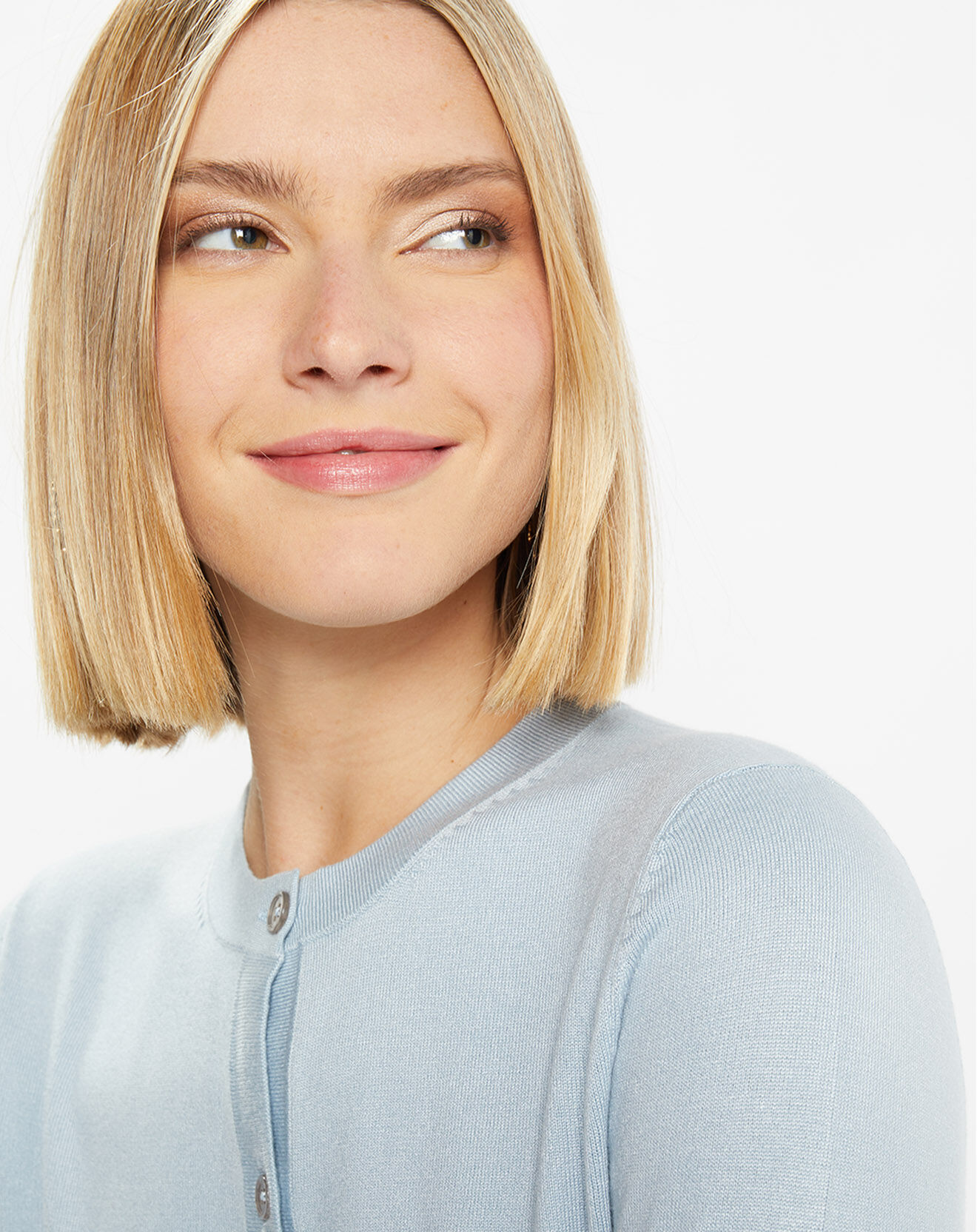 Galeries Lafayette Cardigan droit en Maille fine Dya bleu clair