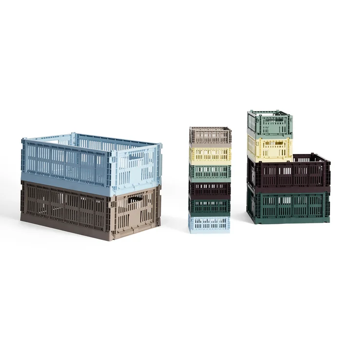 HAY - Colour Crate Korb Mini, 17 x 13 cm, dusty rose, recycled (2er-Set)