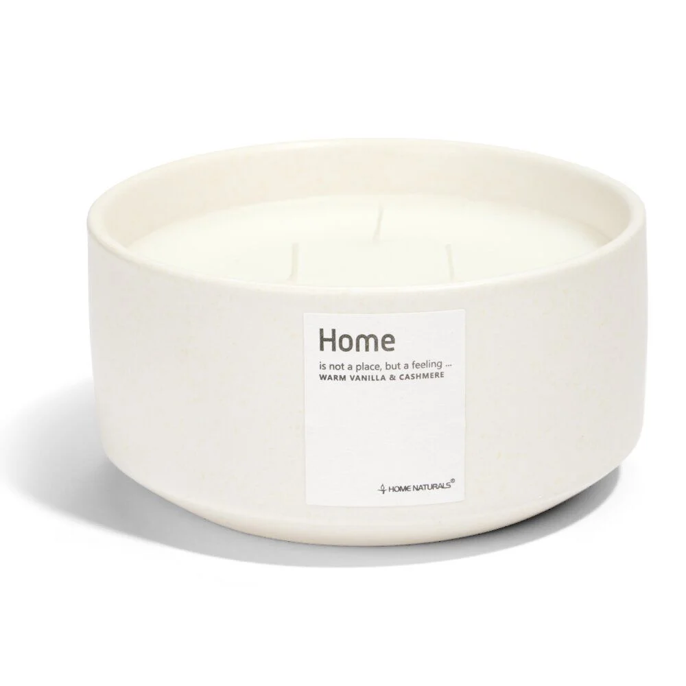 Bougie Home pot céramique Ø13xH6cm beige