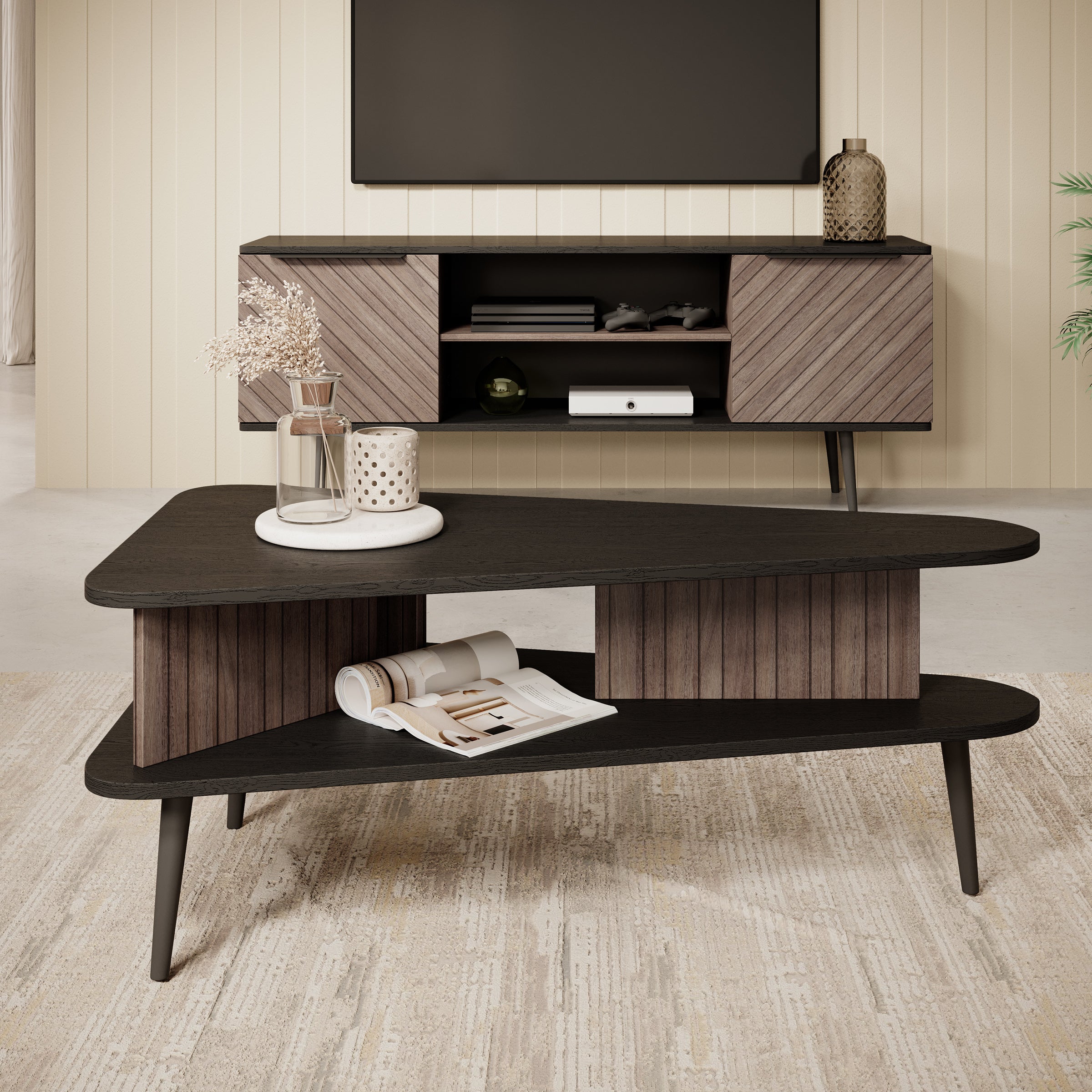 Pedro - Salontafel - Donker eiken - 100x57x40 cm