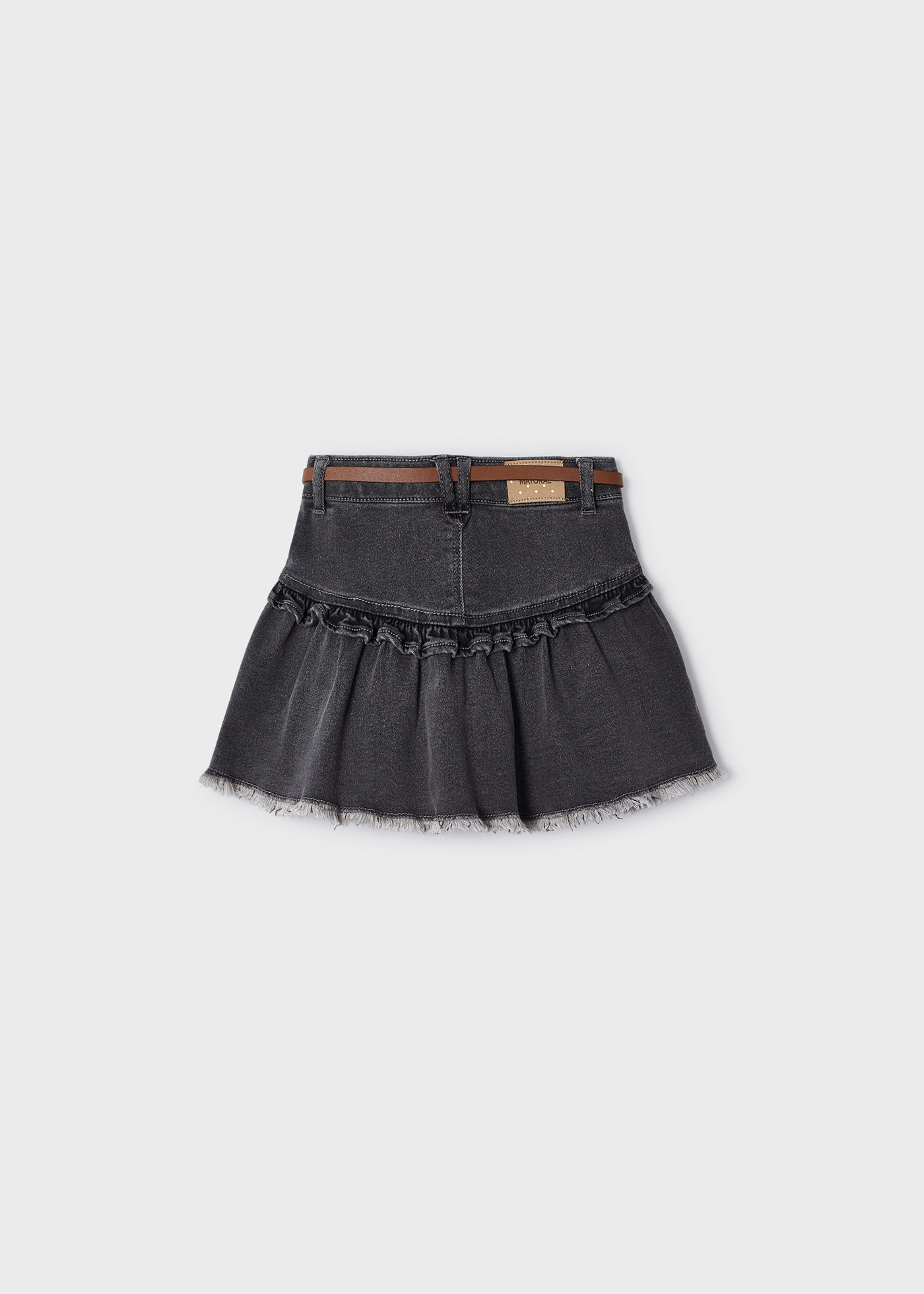 Saia jeans com cinto para meninas