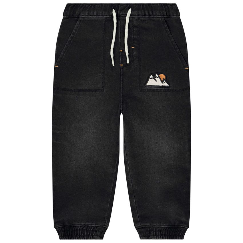 Jean jogger avec broderie fantaisie pour bébé garçon - Noir