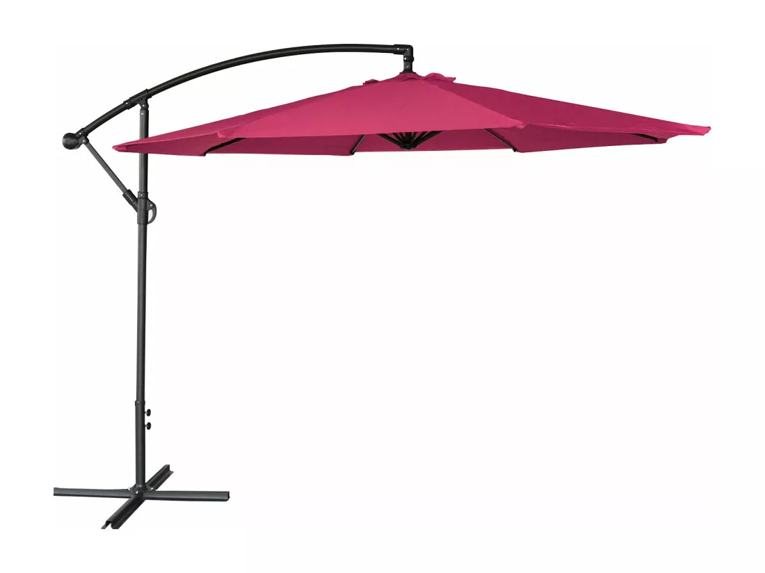 Parasol déporté OAHU rond 3,50m de diamètre fuchsia - HAPPY GARDEN