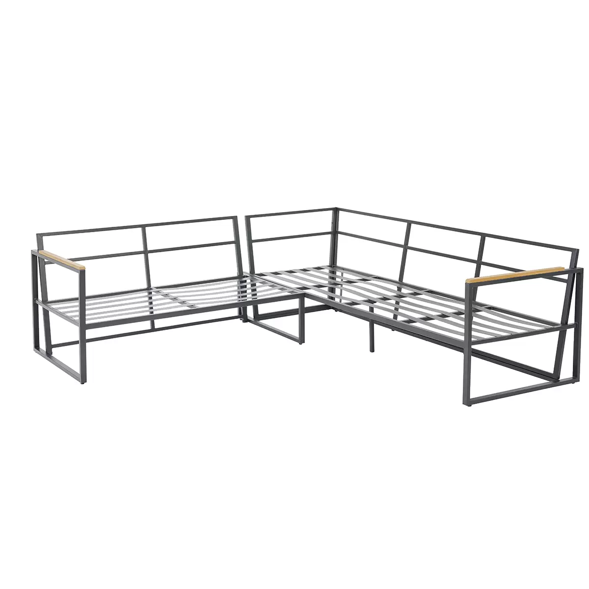 Beldano Loungegarnitur Catania 3-teilig grau,natur,schwarz