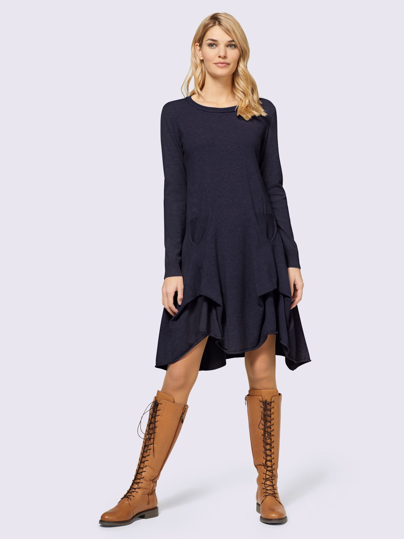 Robe en tricot avec poches
