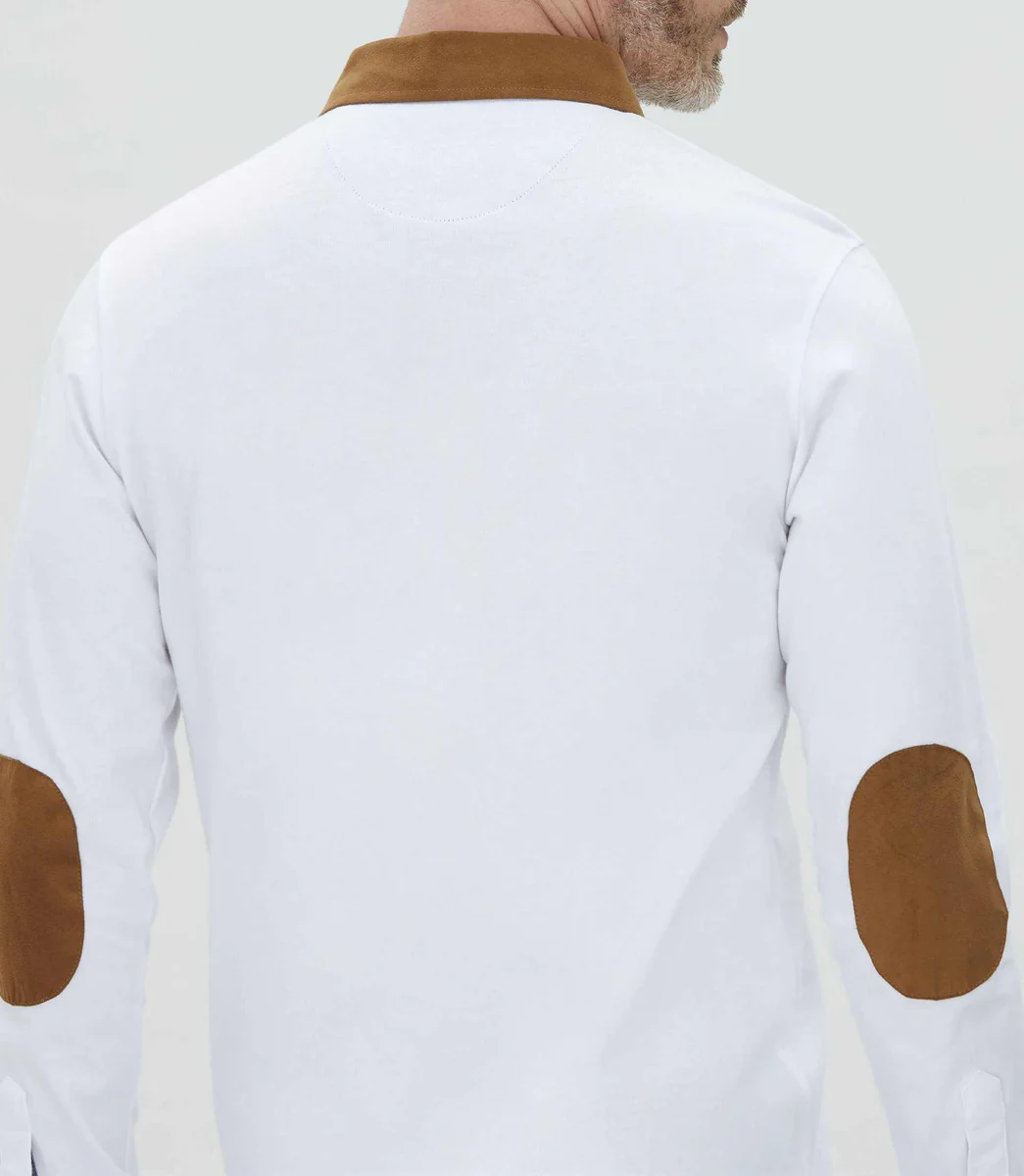 Polo manches longues blanc 