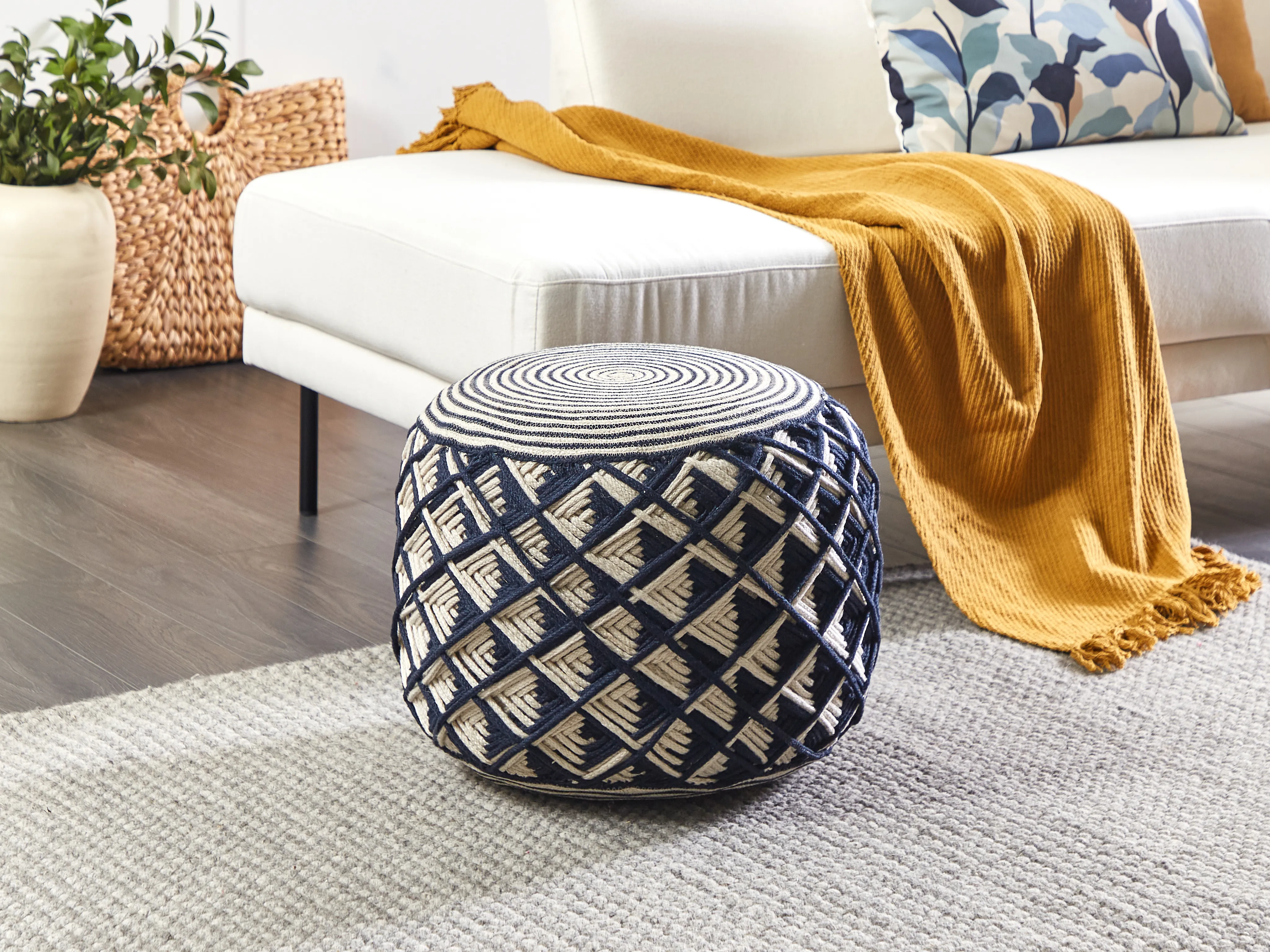 Poef KAWAN Synthetisch materiaal Marineblauw