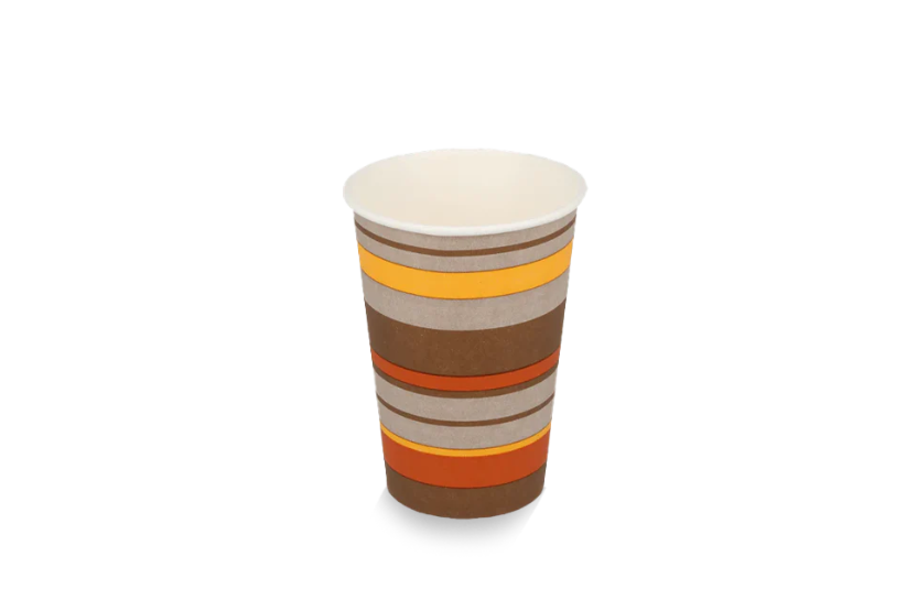 Kartonnen koffiebeker 180cc 7.5oz Ø70mm gestreept
