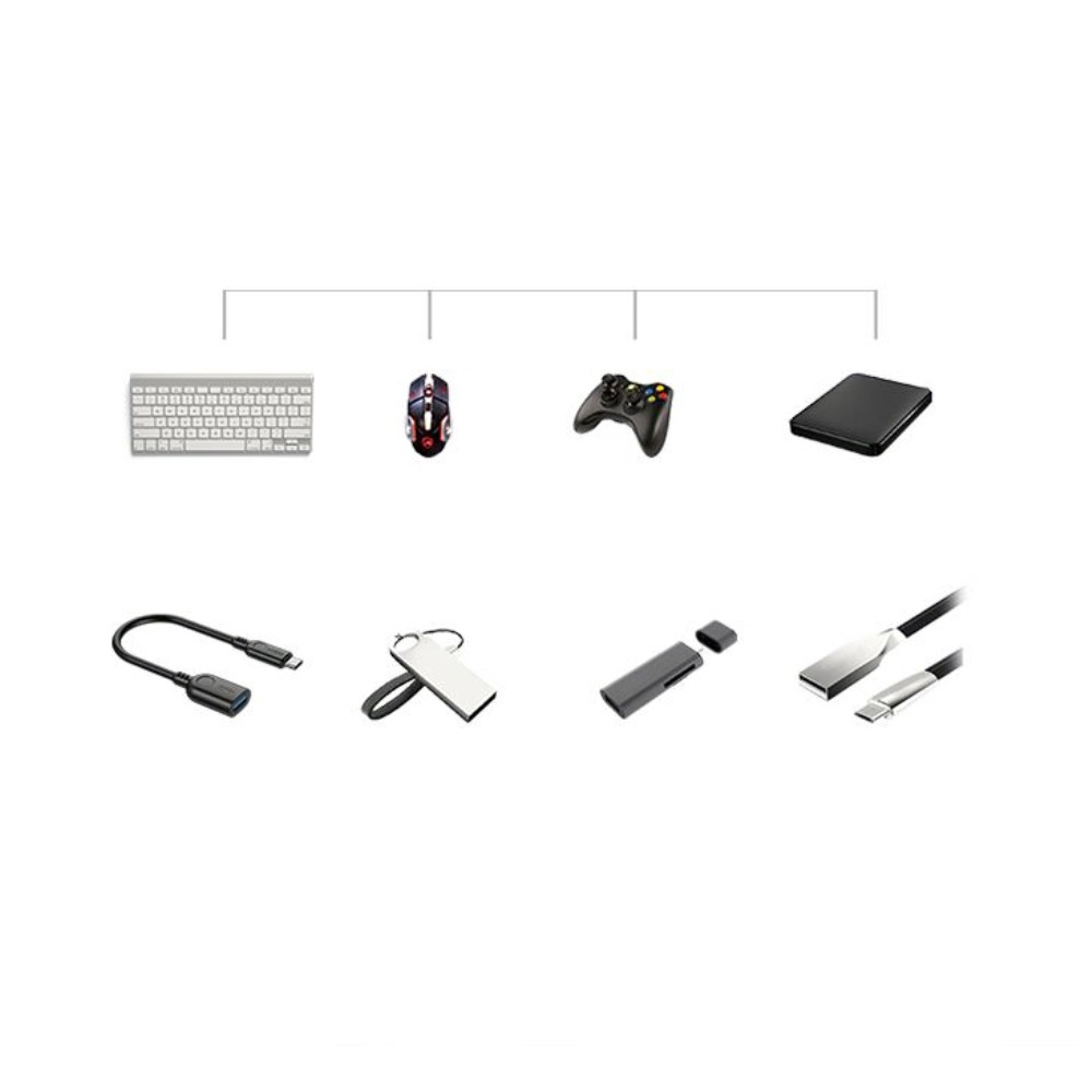 OTG USB C auf USB A Adapter Konverter (5V/3A) - Grau