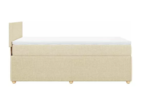Sommier à lattes de lit et matelas Crème 90x190 cm Tissu