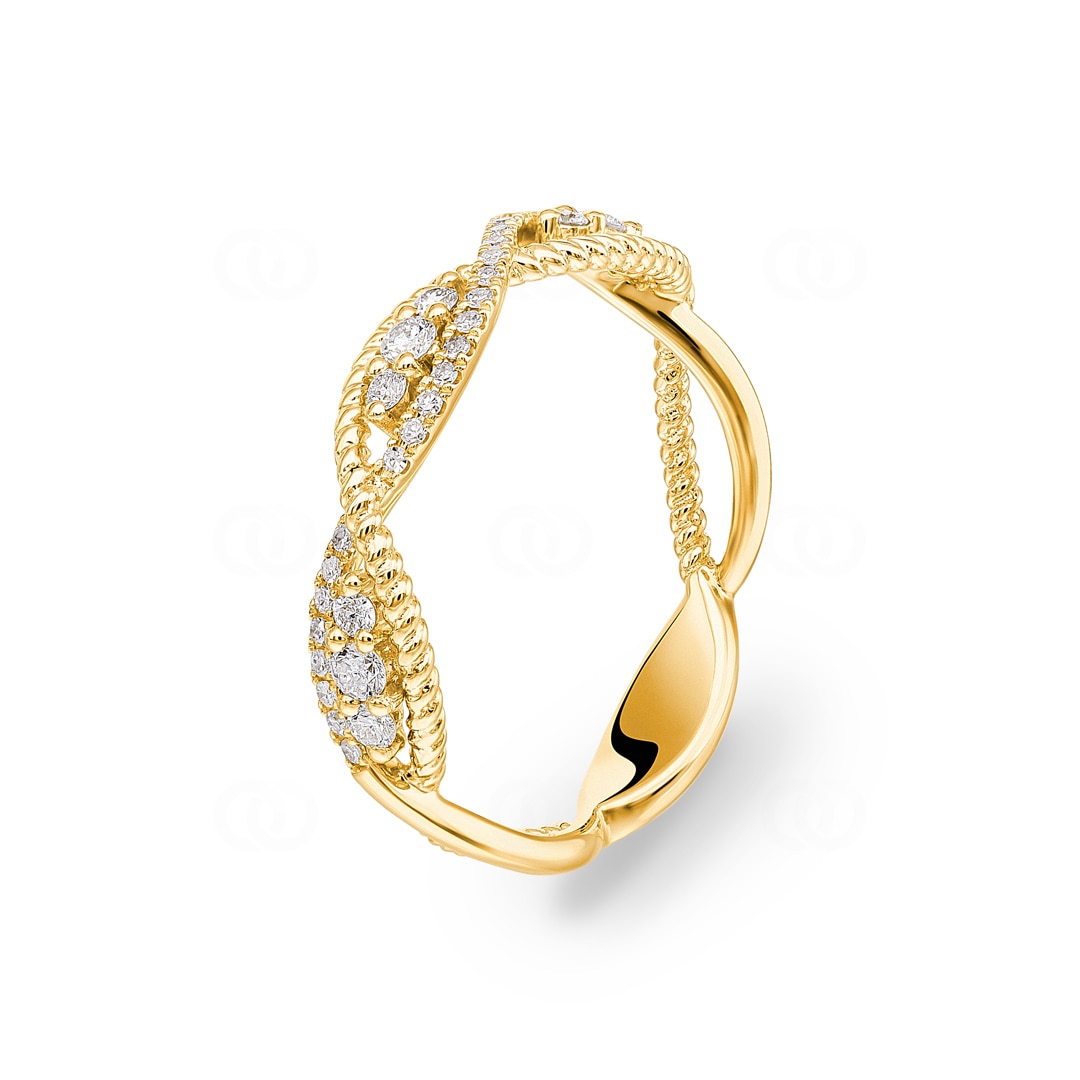 0.23 Karat Diamantring 750/18 K Gelbgold