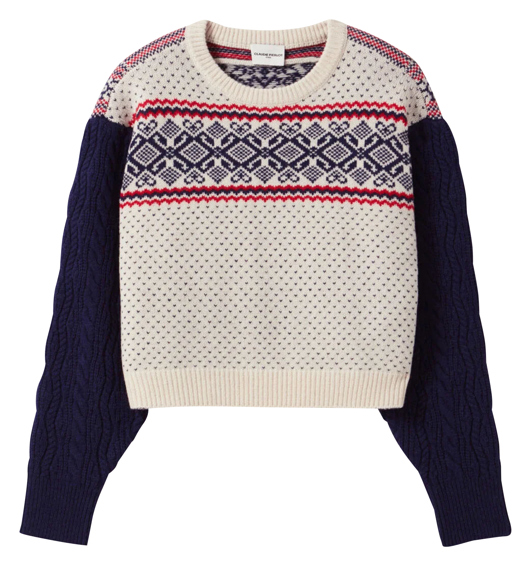 Pull maille à motifs en laine | Multicolore