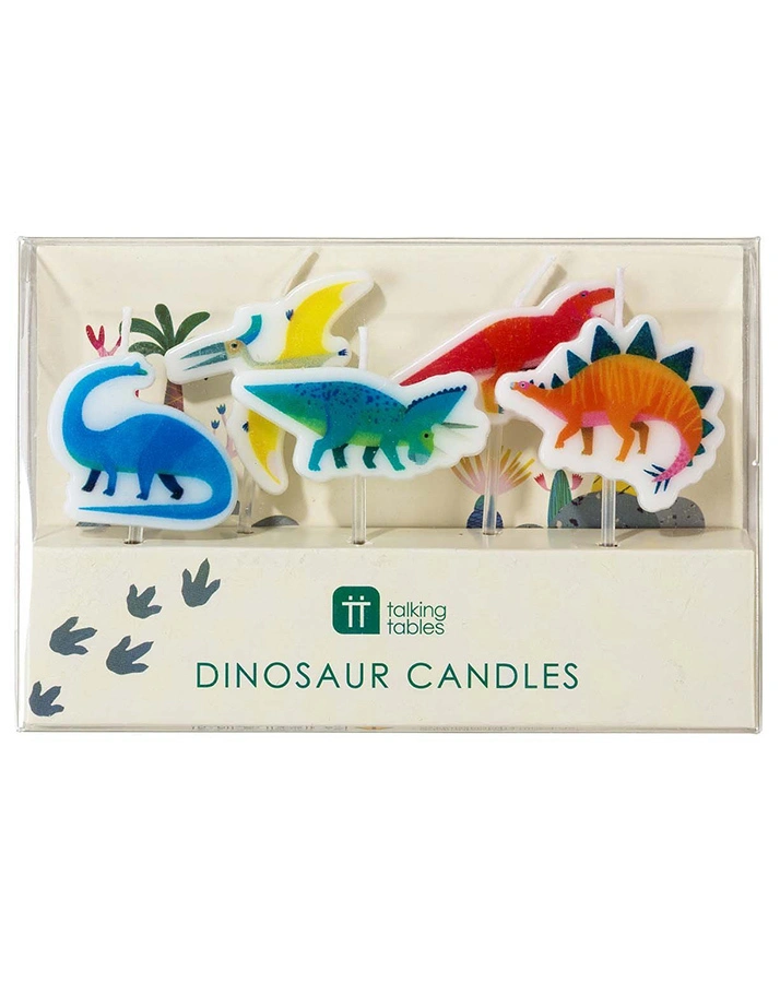 Kerzen DINOSAURIER 5er-Pack in bunt