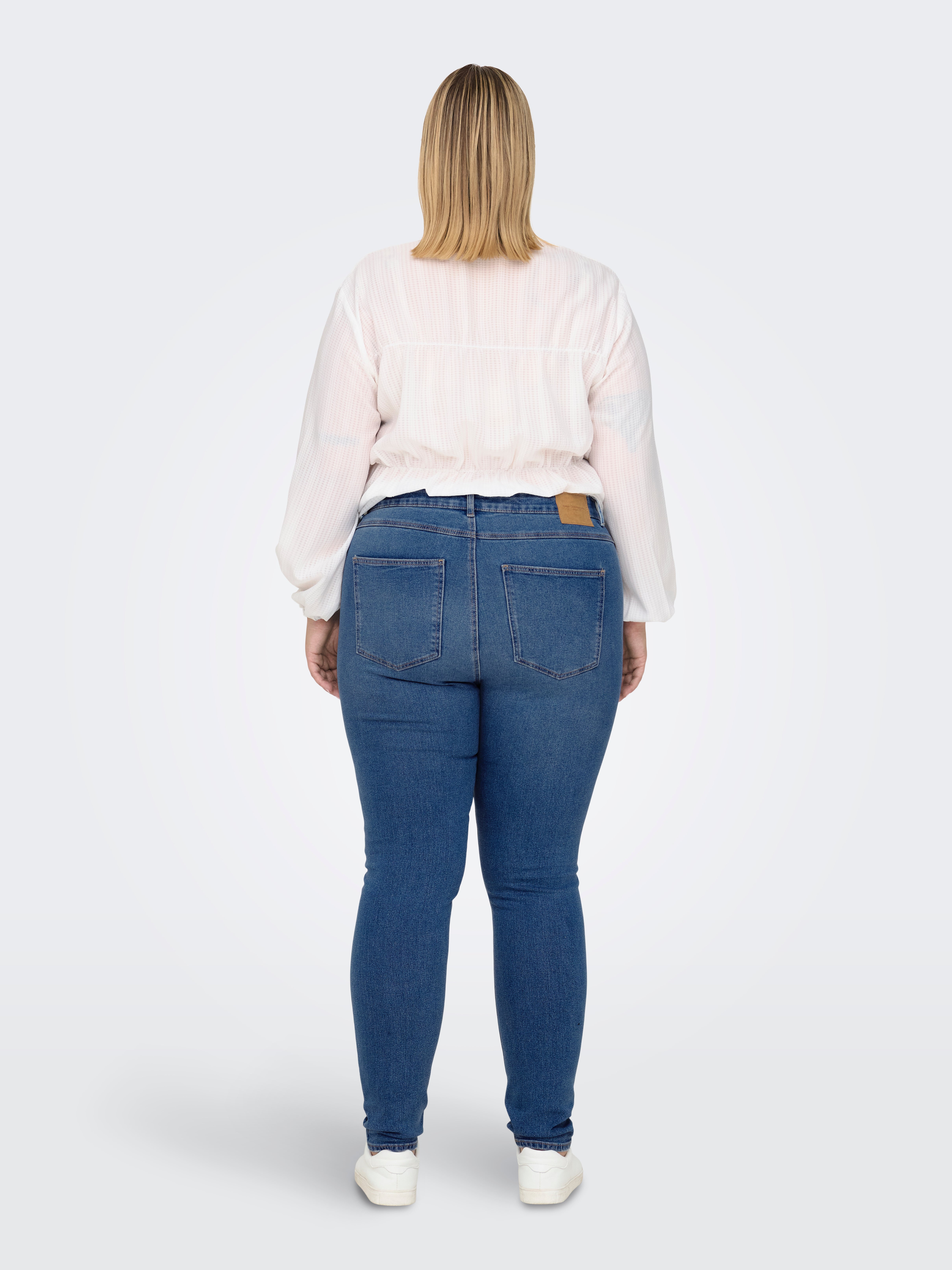 CARLUNA Hohe Taille Skinny Fit Jeans Light Blue Denim