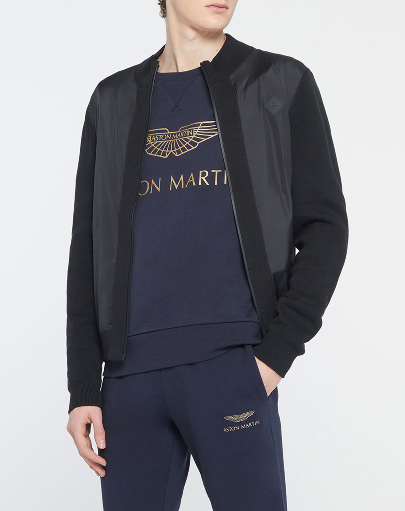 Hackett London Gilet Bimatière zippé noir