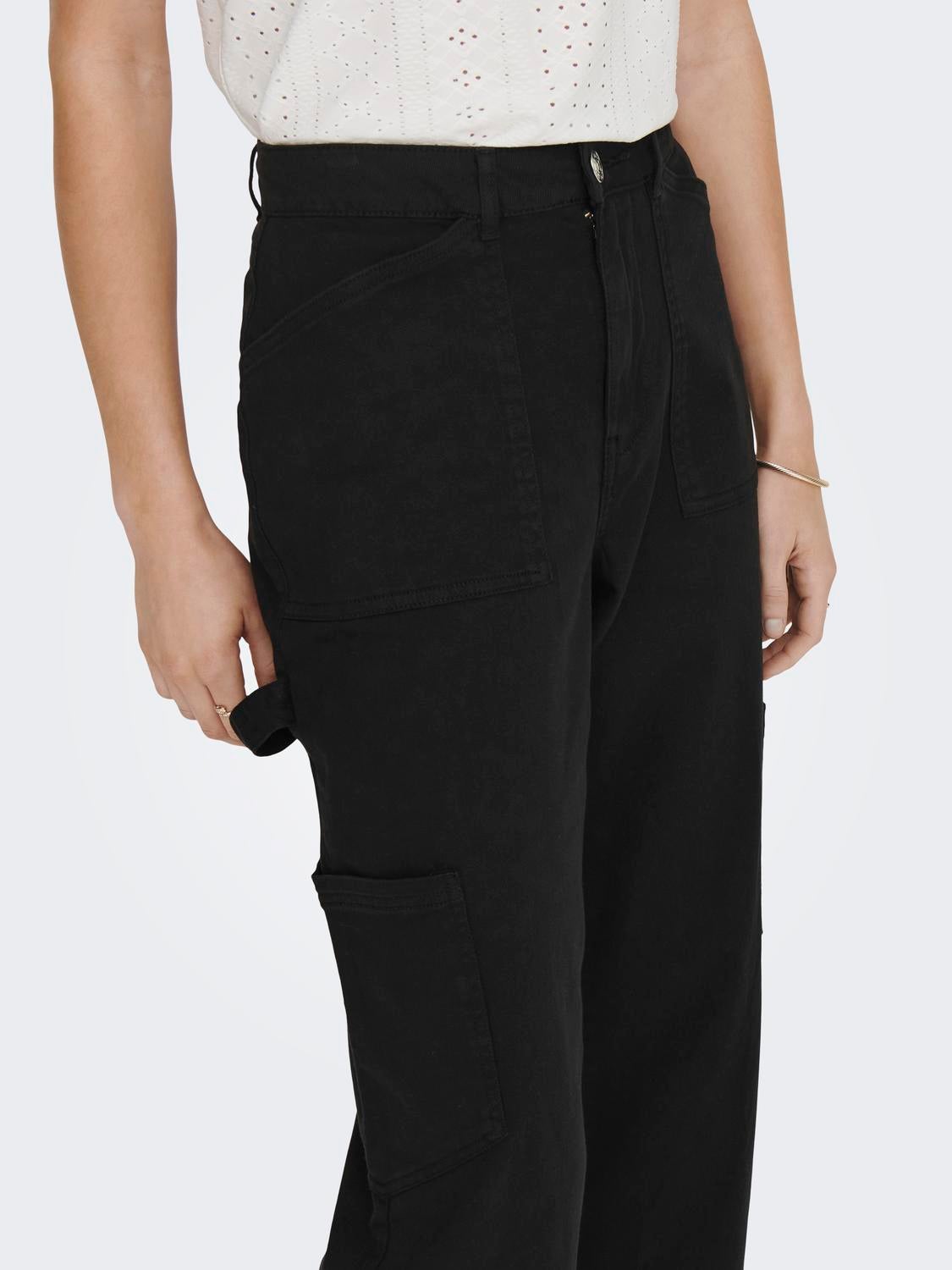 ONLVOX Hohe Taille Karotte Cargo-Hose Black