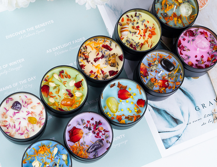 Duft Kerze in Dose Aromatherapie Sojawachs Kerze Home Deko Blumen - Beeren